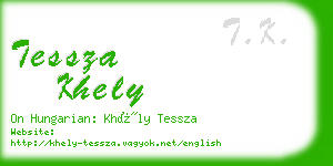 tessza khely business card